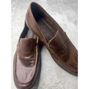 Men’s 10 BORN Harmon Brown Leather Casual Driving‎ Mocs Moccasin Loafers H02406